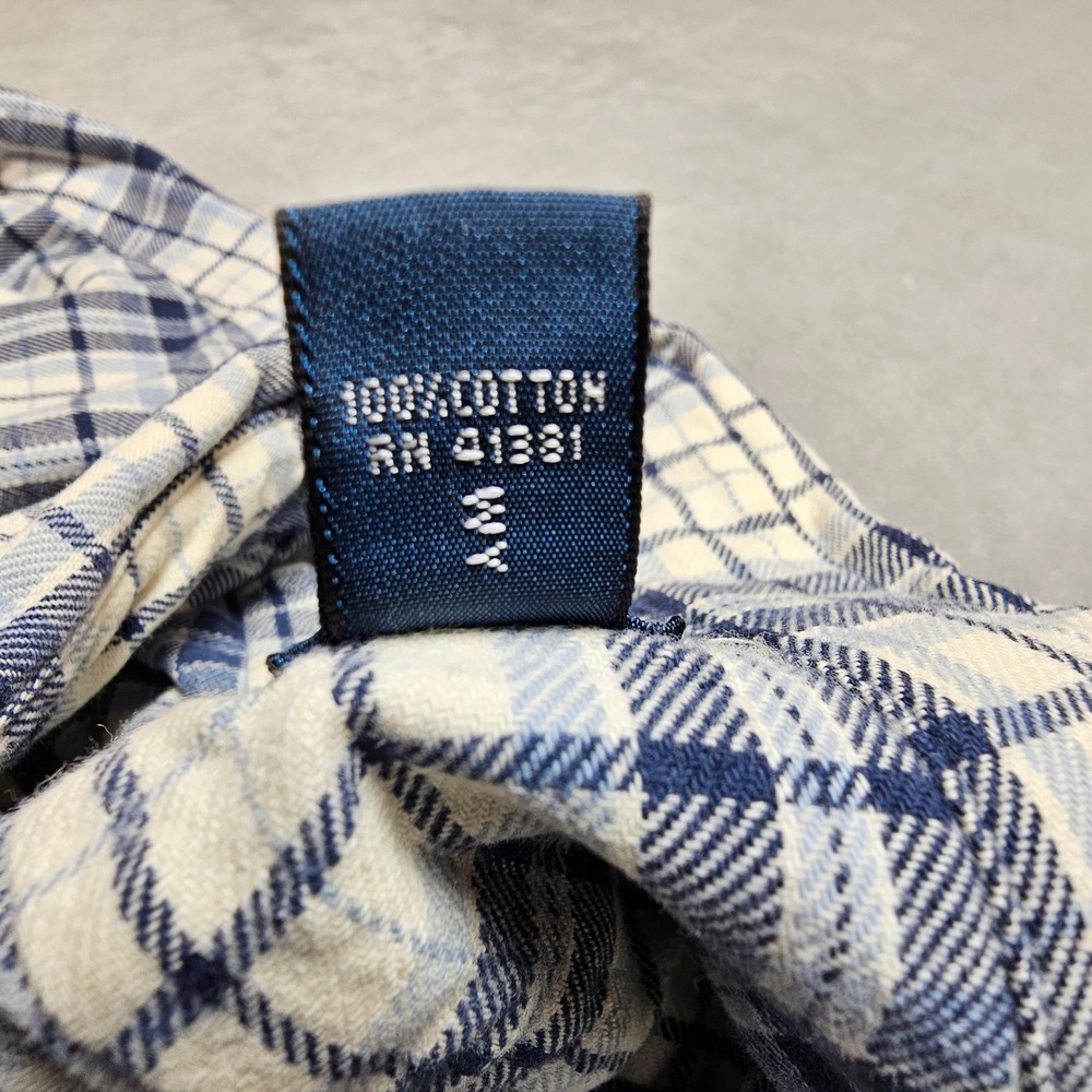 Polo Ralph Lauren Mens XXL Blue White Plaid Cotton Button Down Shirt Long Sleeve - Picture 8 of 16